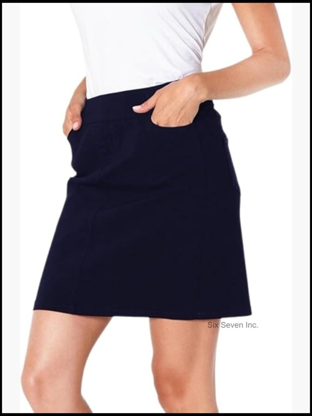 Tummy Control Golf Skort with Pockets High Rise Pull On 4-Way Stretch